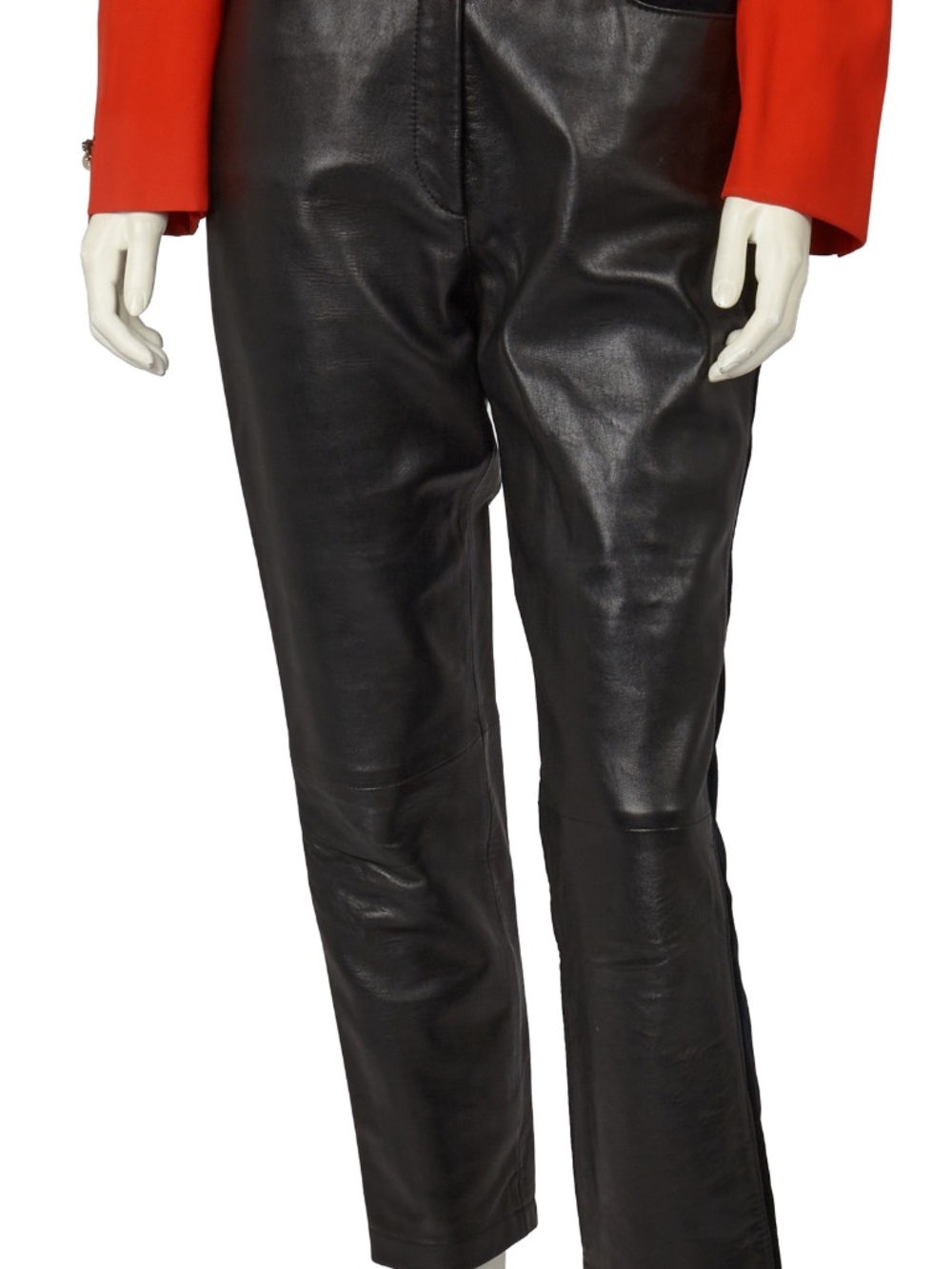 Moschino Leather velvet pants